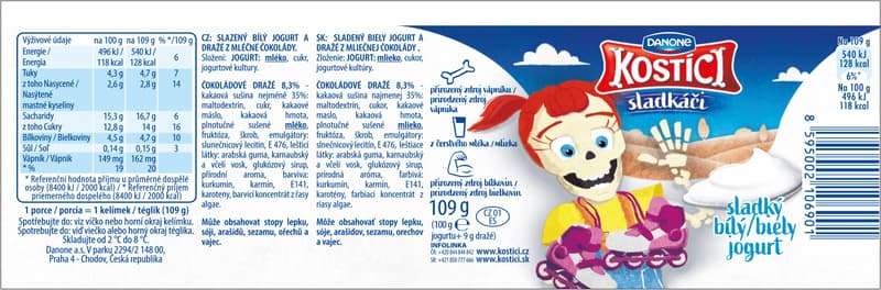 Danone Kostíci Sladkáči yoghurt