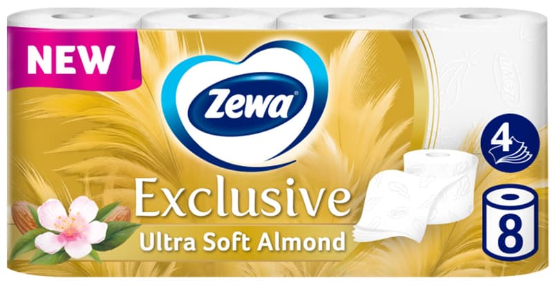 Zewa Almond Milk toilet paper, 4 ply, 8pcs