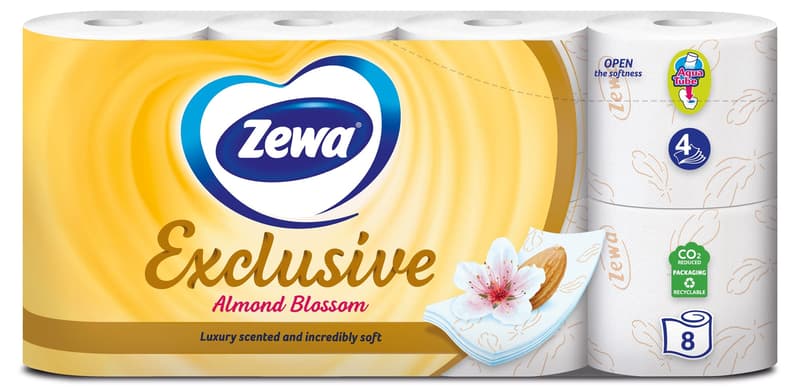 Zewa Almond Milk toilet paper, 4 ply, 8pcs
