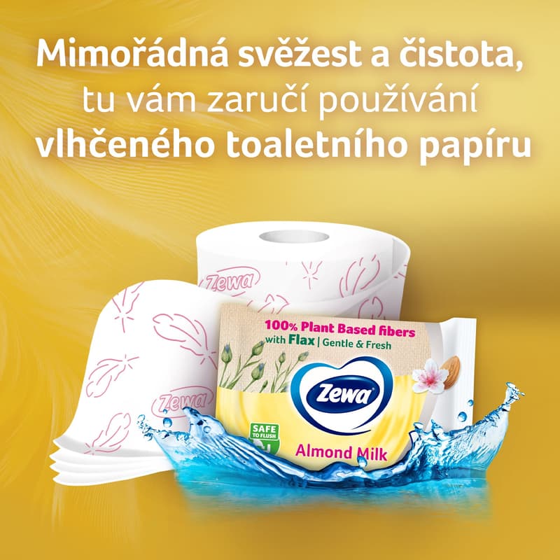 Zewa Almond Milk toilet paper, 4 ply, 8pcs