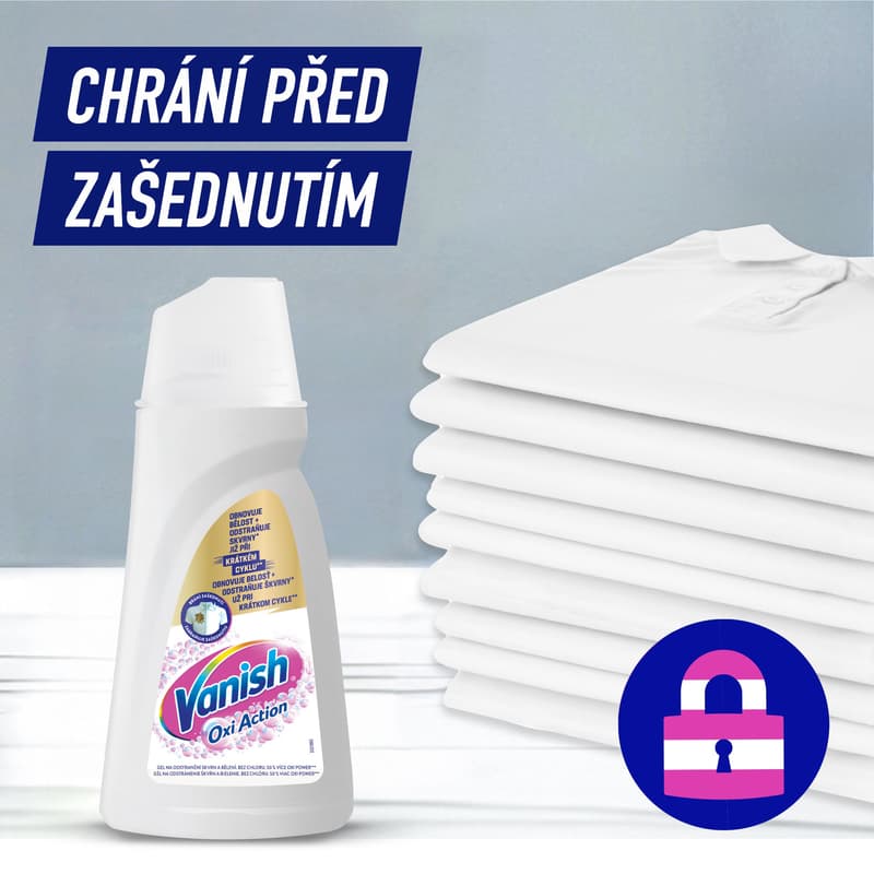 Vanish Oxi Action odstraňovač skvrn na bílém prádle