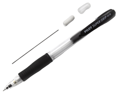 Pilot Super Grip černá mikrotužka, šířka stopy 0,5mm, HB