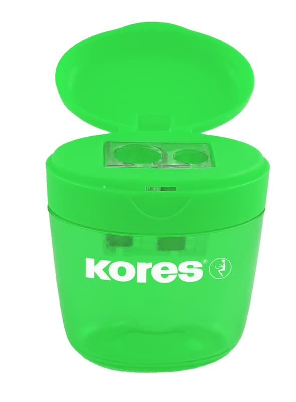 Kores Double pencil sharpener with a tray