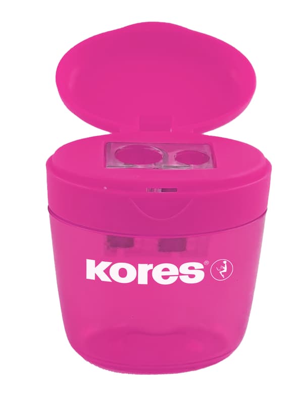 Kores Double pencil sharpener with a tray
