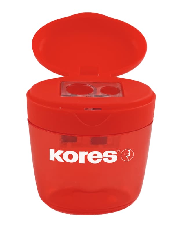 Kores Double pencil sharpener with a tray