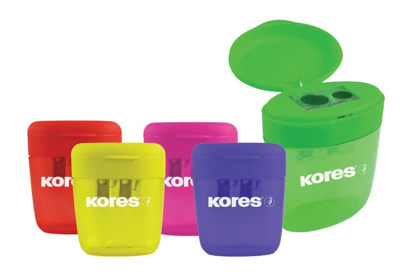Kores Double pencil sharpener with a tray