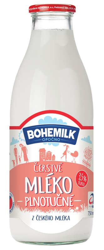 Bohemilk Čerstvé mléko ve skle plnotučné 3,5%