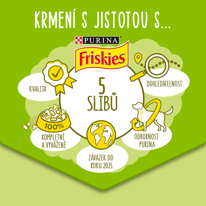 Friskies Adult kapsičky pro psy hovězí, kuře, jehněčí ve šťávě 12×85 g