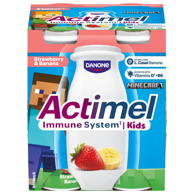 Danone Actimel ActiKids banana-strawberry yoghurt milk 4x100g