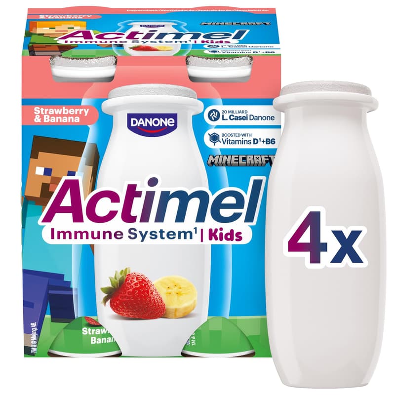 Danone Actimel ActiKids banana-strawberry yoghurt milk 4x100g