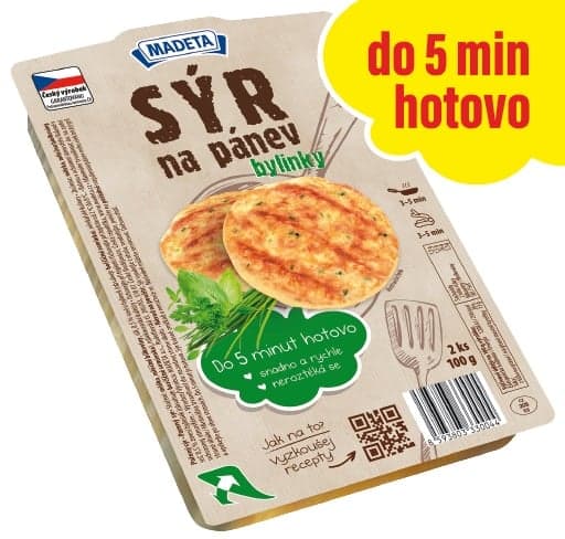 Madeta Sýr na pánev bylinky, 2ks