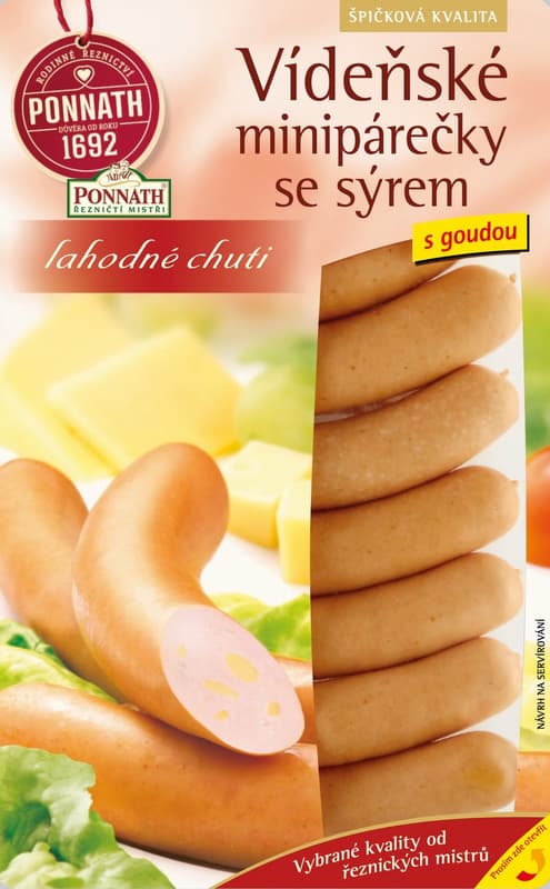 Ponnath Vídeňské minipárečky se sýrem