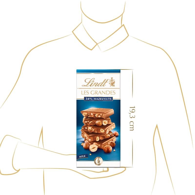 Lindt Les Grandes Milk Chocolate with Whole Hazelnuts