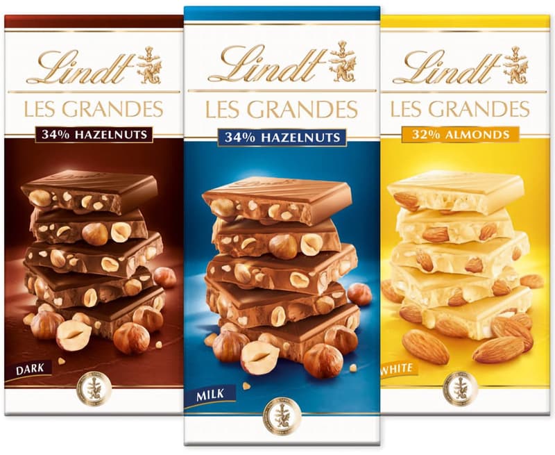 Lindt Les Grandes Milk Chocolate with Whole Hazelnuts