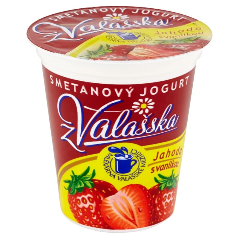 Mlékárna ValMez Smetanový jogurt jahoda s vanilkou