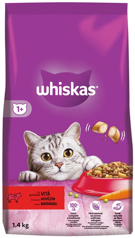 Whiskas Plněné granule s hovězím masem pro kočky