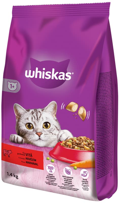 Whiskas Plněné granule s hovězím masem pro kočky