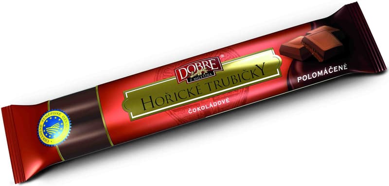 Dobré hořické trubičky half-coated chocolate