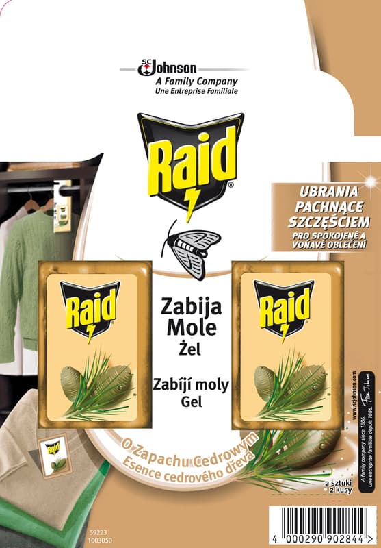 Raid proti šatním molům gel cedr