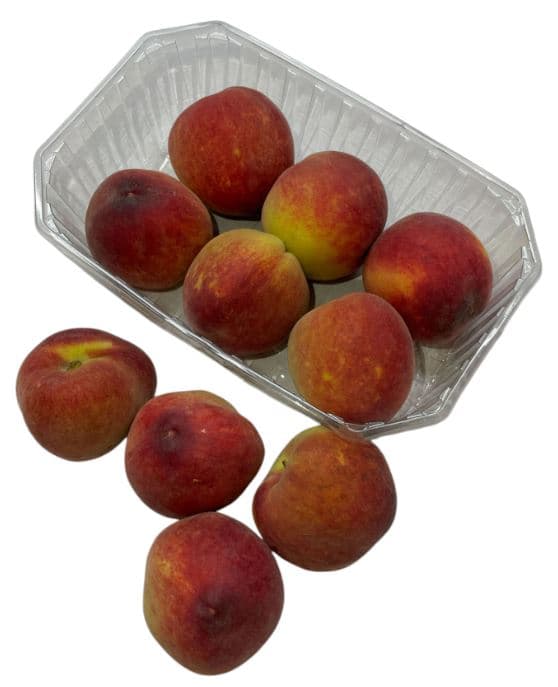 Yellow peaches, packaging