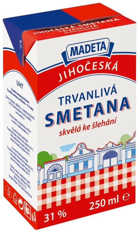 Madeta South Bohemian whipping cream durable 31%