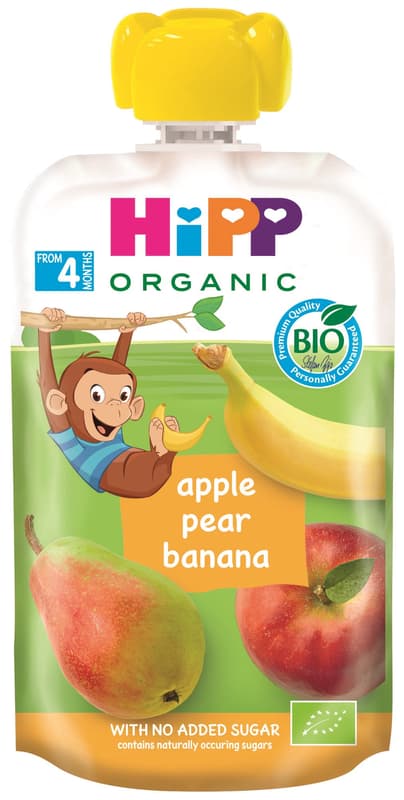 HiPP BIO Kapsička Hippis jablko, hruška a banán