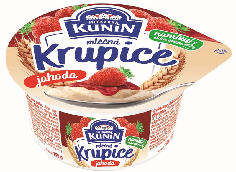 Mlékárna Kunín Semolina strawberry milk
