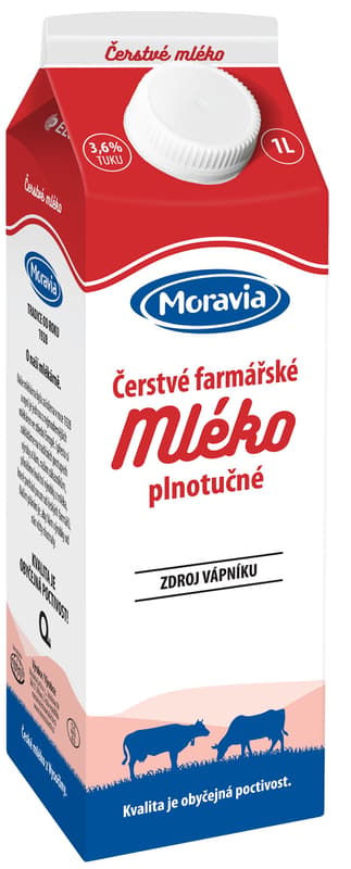 Moravia Čerstvé farmářské mléko plnotučné 3,6 %