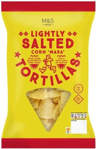 Marks & Spencer Tortilla chips slightly salted gluten-free