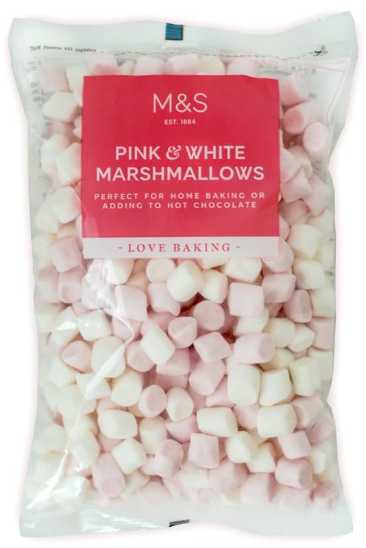 Marks & Spencer Růžové a bílé bonbóny marshmallow