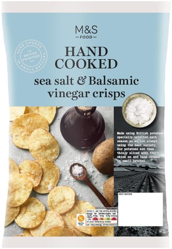 Marks & Spencer Crisps with balsamic vinegar flavor and sea salt