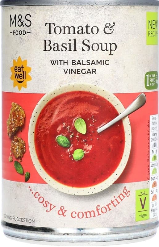 Marks & Spencer Tomato soup with basil and extra virgin olive oil (0.5%)