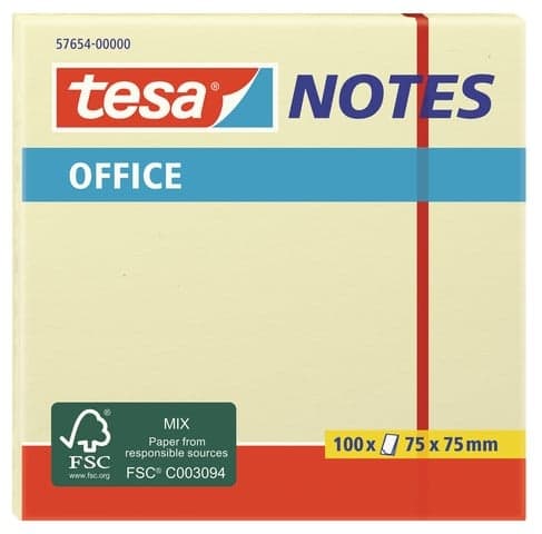 Tesa Sticky note pads yellow 75×75 mm