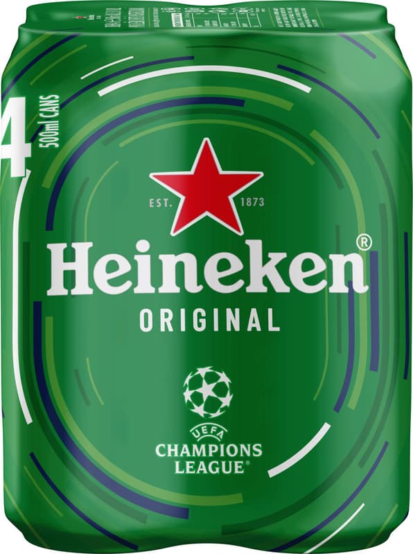 Heineken světlý ležák 4×0,5 l plech