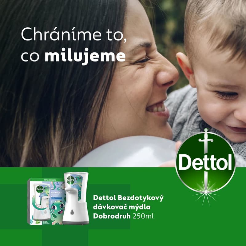 Dettol Kids Bezdotykový dávkovač mýdla s náplní dobrodruh