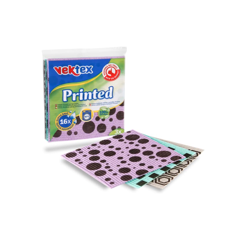Vektex sponge cloth Printed, 3pcs