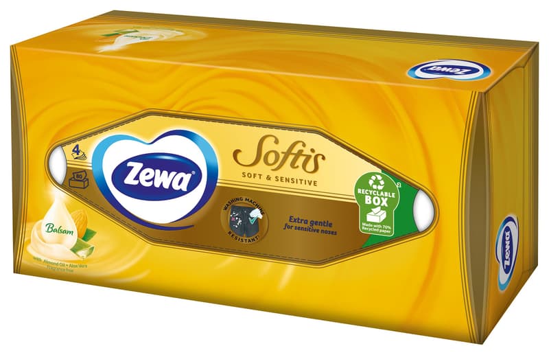 Zewa Softis Soft & Sensitive papírové kapesníky 4vrstvé box