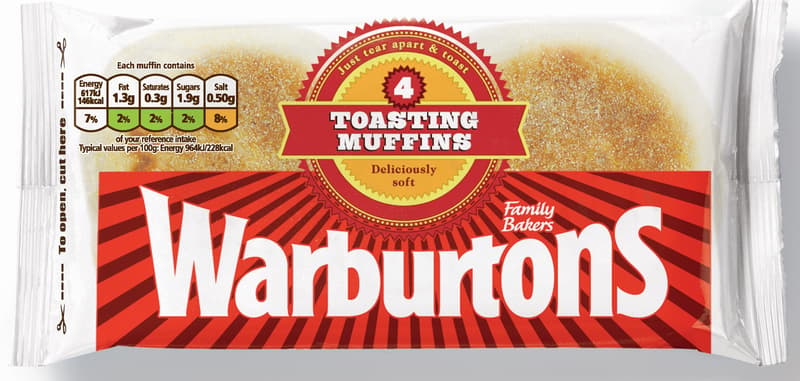 Warburtons Toast muffins 4pcs (frozen)