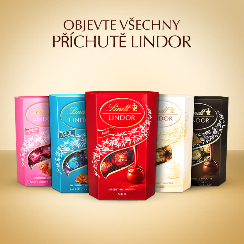Lindt Bonboniéra LINDOR pralinky Bílá čokoláda
