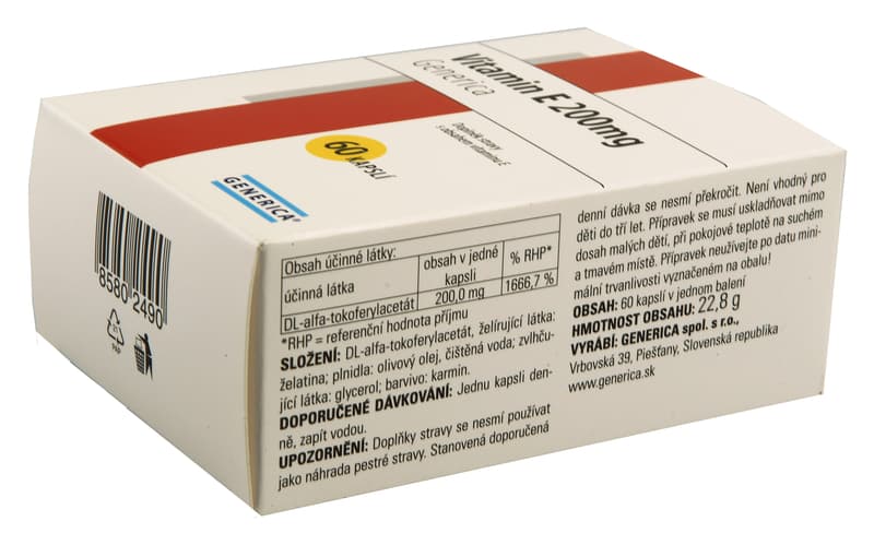 Vitamin E 200 I.U. cps.60 Generica