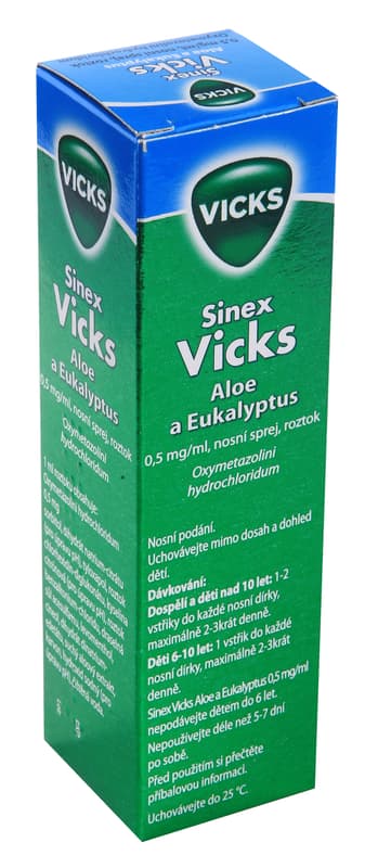 SINEX VICKS ALOE A EUKALYPTUS 0,5MG/ML Nosní sprej, roztok 1X15ML