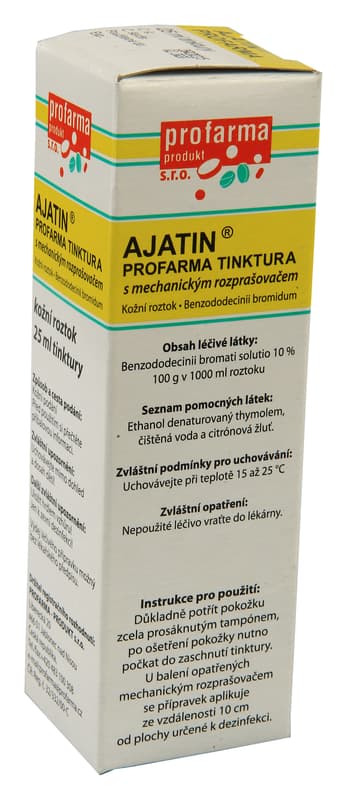 AJATIN PROFARMA TINKTURA S MECHANICKÝM ROZPRAŠOVAČEM 100MG/ML Kožní sprej, roztok 1X25ML