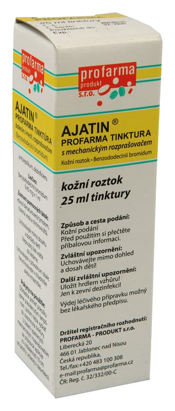 AJATIN PROFARMA TINKTURA S MECHANICKÝM ROZPRAŠOVAČEM 100MG/ML Kožní sprej, roztok 1X25ML