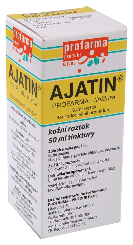 AJATIN PROFARMA TINKTURA S MECHANICKÝM ROZPRAŠOVAČEM 100MG/ML Kožní sprej, roztok 1X50ML