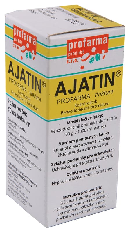 AJATIN PROFARMA TINKTURA S MECHANICKÝM ROZPRAŠOVAČEM 100MG/ML Kožní sprej, roztok 1X50ML