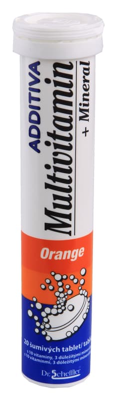 Additiva multivitamín + minerály 20 šumivých tablet Pomeranč