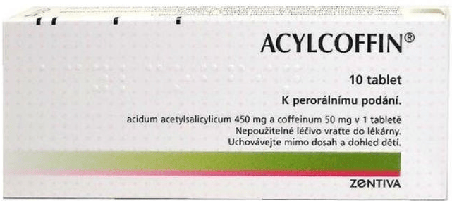 ACYLCOFFIN 450MG / 50MG uncoated tablets 10