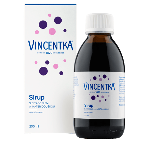 Vincentka Sirup s jitrocelem a mateřídouškou 200ml