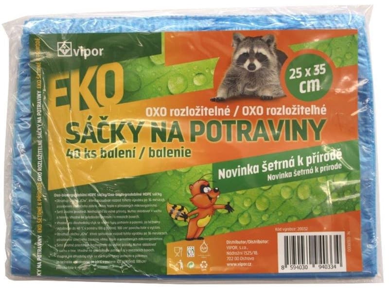 Vipor EKO Rozložitelné sáčky na potraviny 25×35 cm