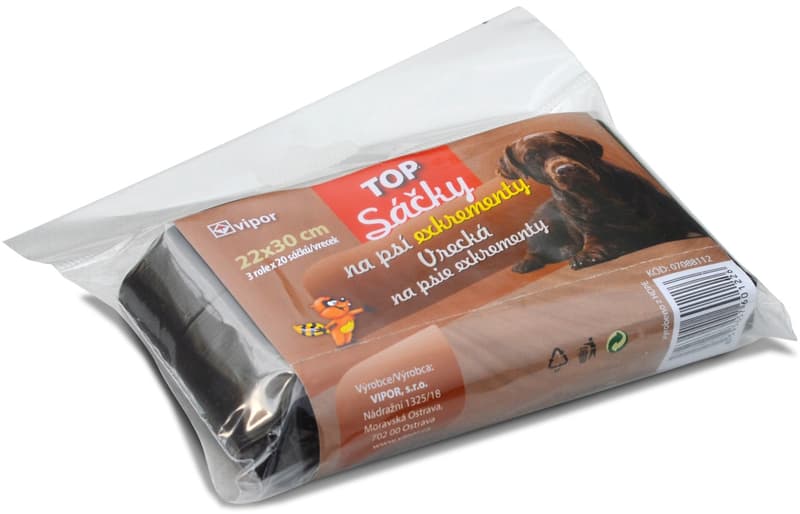 Vipor dog excrement bags blue 22x30cm, 3x20pcs